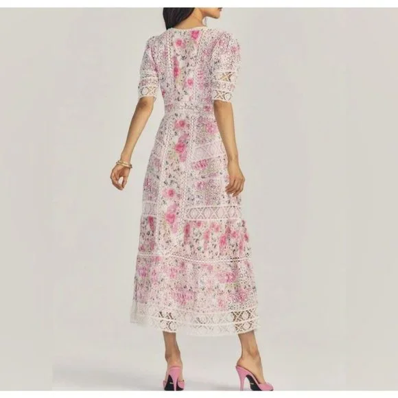 Love Shack Fancy Carmie Victorian Maxi Dress Floral Lace Size 6 - Picture 4 of 10